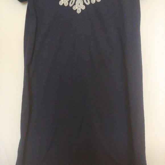Lilly Pulizer Navy with white yoke stitching pattern short sleeve dress Small - Picture 3 of 12